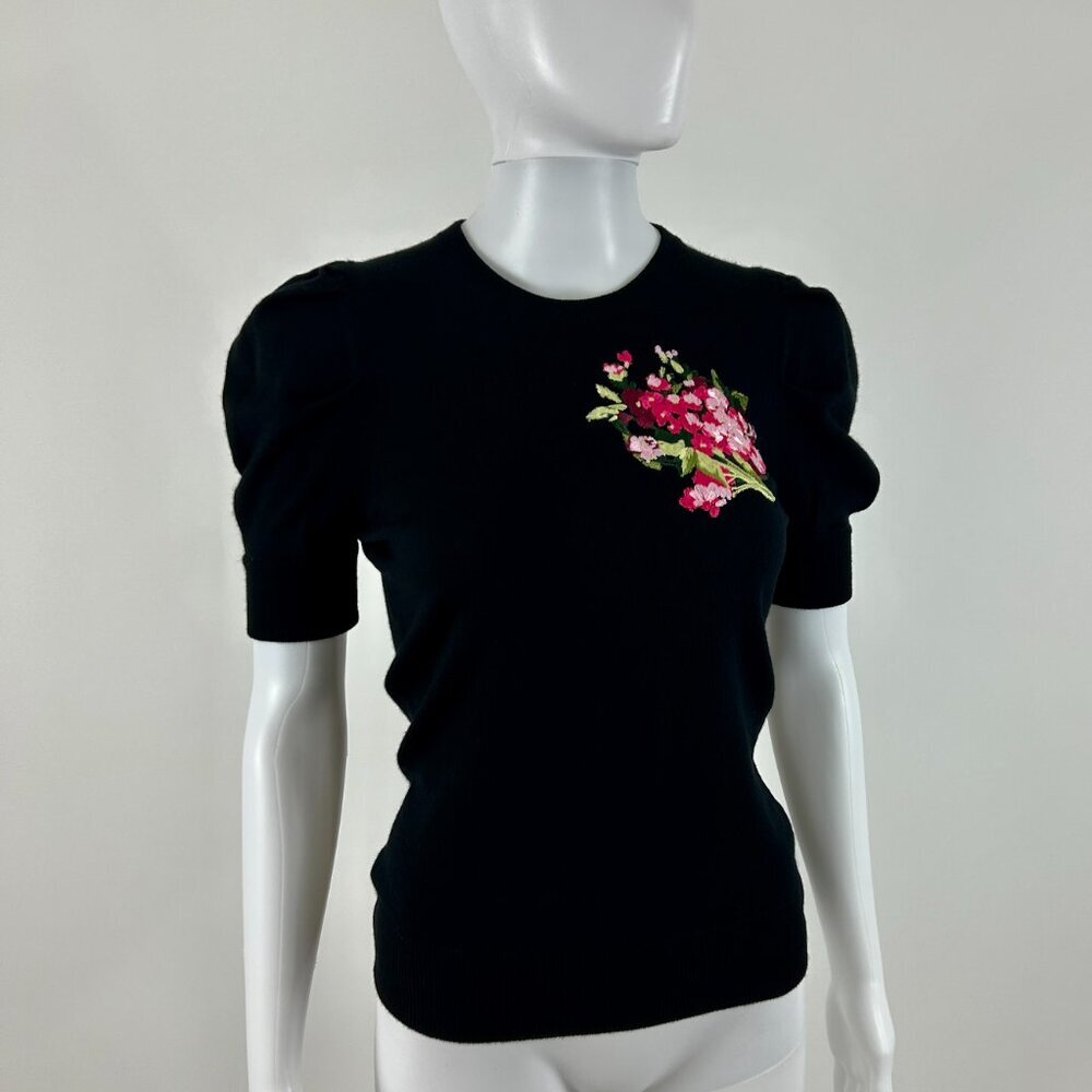 Dolce & Gabbana Embroidered Short Sleeve Sweater - Picture 2 of 7